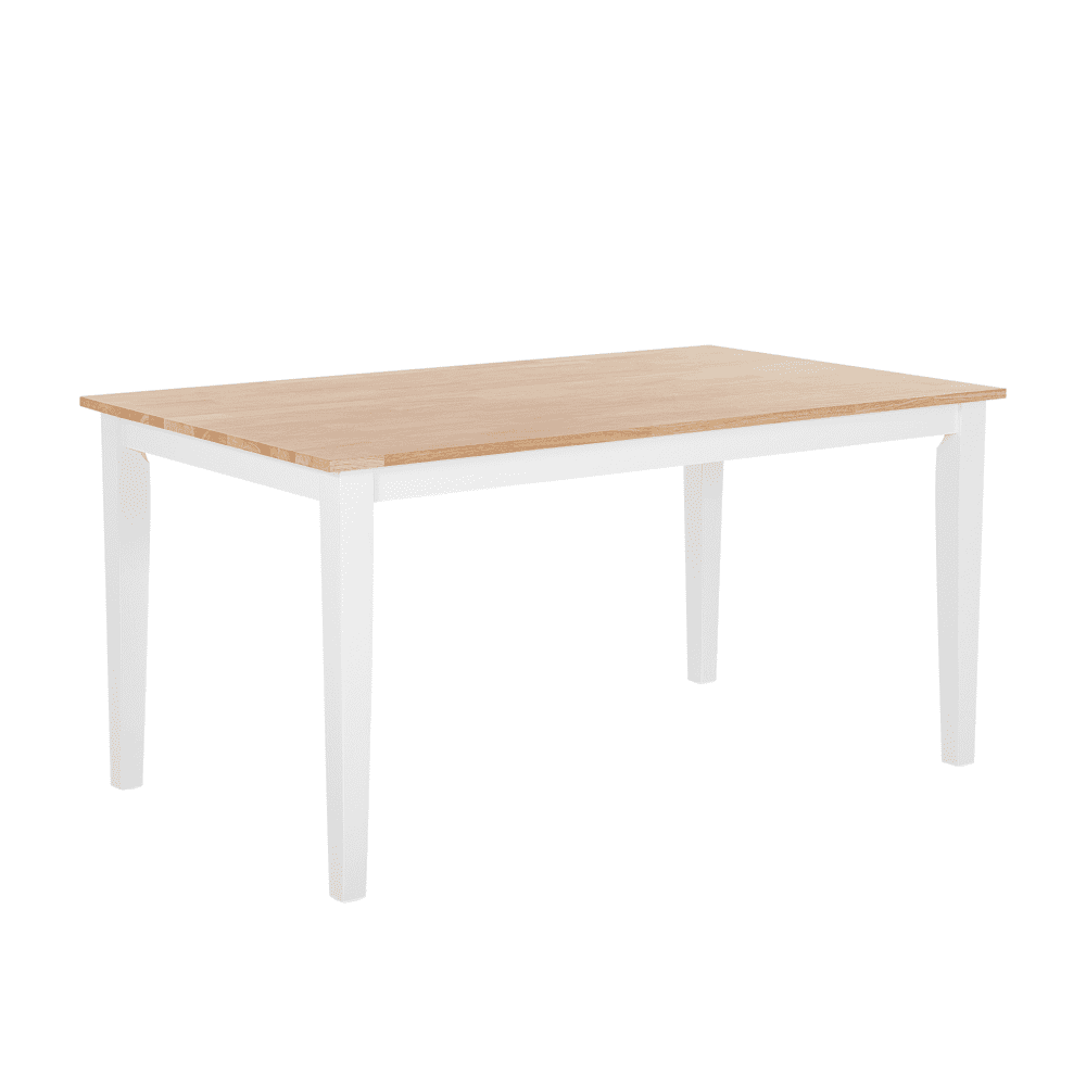 Beliani Jedálenský stôl drevený svetlohnedý / biely 150 x 90 cm GEORGIA